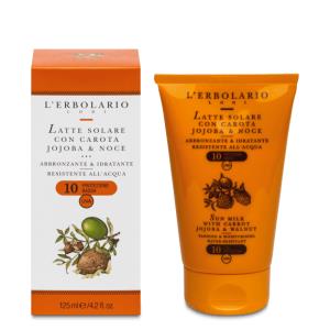 Latte solare con Carota, Jojoba e Noce SPF 10